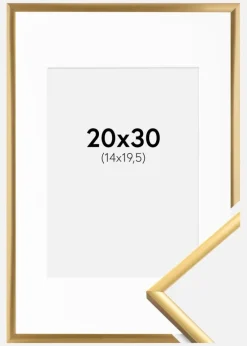 Ramme New Lifestyle Shiny Gold 20x30 cm - Passepartout Hvid 15x21 cm (A5)