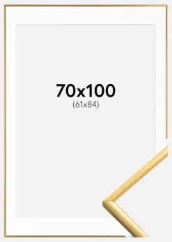 Ramme New Lifestyle Shiny Gold 70x100 cm - Passepartout Hvid 62x85 cm