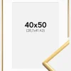 Ramme New Lifestyle Shiny Gold 40x50 cm - Passepartout Hvid 29,7x42 cm (A3)