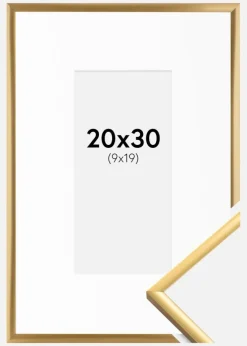 Ramme New Lifestyle Shiny Gold 20x30 cm - Passepartout Hvid 10x20 cm
