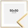 Ramme New Lifestyle Shiny Gold 50x50 cm - Passepartout Hvid 40x40 cm