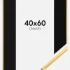 Ramme New Lifestyle Shiny Gold 40x60 cm - Passepartout Sort 25x50 cm