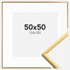 Ramme New Lifestyle Shiny Gold 50x50 cm - Passepartout Hvid 35x35 cm