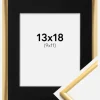 Ramme New Lifestyle Shiny Gold 13x18 cm - Passepartout Sort 10x12 cm