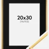 Ramme New Lifestyle Shiny Gold 20x30 cm - Passepartout Sort 15x21 cm (A5)