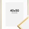 Ramme New Lifestyle Shiny Gold 40x50 cm - Passepartout Hvid 27,5x37 cm