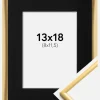 Ramme New Lifestyle Shiny Gold 13x18 cm - Passepartout Sort 9x12 cm