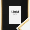 Ramme New Lifestyle Shiny Gold 13x18 cm - Passepartout Sort 7x10 cm