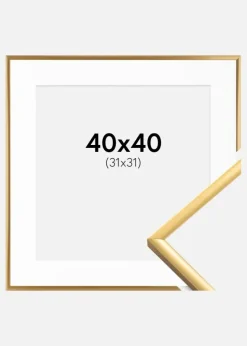 Ramme New Lifestyle Shiny Gold 40x40 cm - Passepartout Hvid 32x32 cm