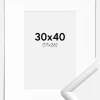 Ramme New Lifestyle Sølv 30x40 cm - Passepartout Hvid 18x27 cm