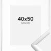 Ramme New Lifestyle Sølv 40x50 cm - Passepartout Hvid 27x35 cm