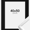 Ramme New Lifestyle Sølv 40x50 cm - Passepartout Sort 30x40 cm