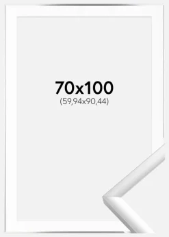 Ramme New Lifestyle Sølv 70x100 cm - Passepartout Hvid 24x36 inches