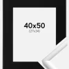 Ramme New Lifestyle Sølv 40x50 cm - Passepartout Sort 28x35 cm