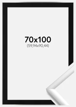 Ramme New Lifestyle Sølv 70x100 cm - Passepartout Sort 24x36 inches