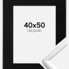 Ramme New Lifestyle Sølv 40x50 cm - Passepartout Sort 27,5x37 cm