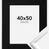 Ramme New Lifestyle Sølv 40x50 cm - Passepartout Sort 27x35 cm