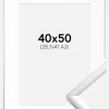 Ramme New Lifestyle Sølv 40x50 cm - Passepartout Hvid 29,7x42 cm (A3)