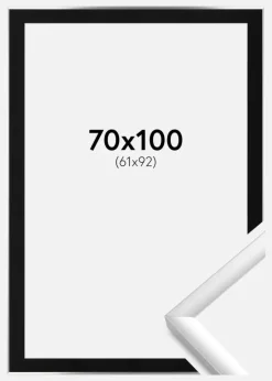 Ramme New Lifestyle Sølv 70x100 cm - Passepartout Sort 62x93 cm