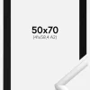 Ramme New Lifestyle Sølv 50x70 cm - Passepartout Sort 42x59,4 cm (A2)