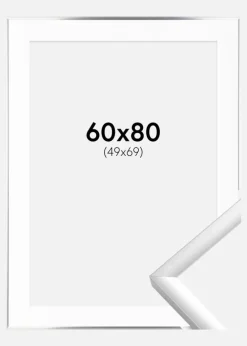 Ramme New Lifestyle Sølv 60x80 cm - Passepartout Hvid 50x70 cm