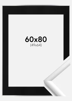 Ramme New Lifestyle Sølv 60x80 cm - Passepartout Sort 50x65 cm