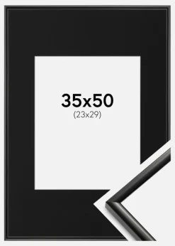 Ramme New Lifestyle Sort 35x50 cm - Passepartout Sort 24x30 cm