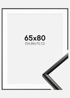 Ramme New Lifestyle Sort 65x80 cm - Passepartout Hvid 22x28 inches