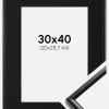 Ramme New Lifestyle Sort 30x40 cm - Passepartout Sort 21x29,7 cm (A4)