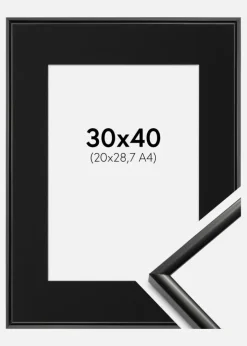 Ramme New Lifestyle Sort 30x40 cm - Passepartout Sort 21x29,7 cm (A4)