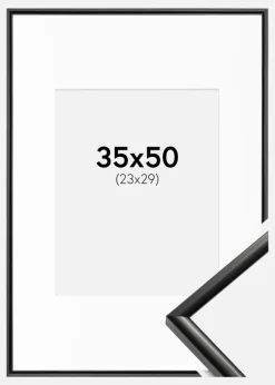 Ramme New Lifestyle Sort 35x50 cm - Passepartout Hvid 24x30 cm