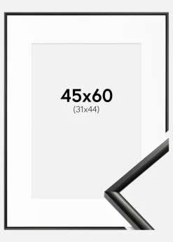 Ramme New Lifestyle Sort 45x60 cm - Passepartout Hvid 32x45 cm