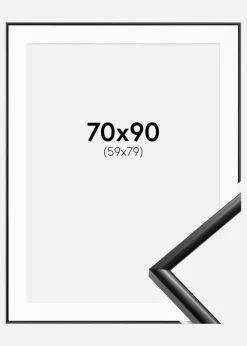 Ramme New Lifestyle Sort 70x90 cm - Passepartout Hvid 60x80 cm