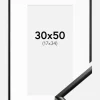 Ramme New Lifestyle Sort 30x50 cm - Passepartout Hvid 18x35 cm