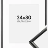 Ramme New Lifestyle Sort 24x30 cm - Passepartout Hvid 7x9 inches
