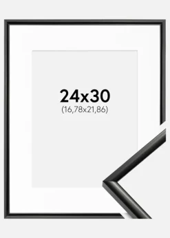 Ramme New Lifestyle Sort 24x30 cm - Passepartout Hvid 7x9 inches
