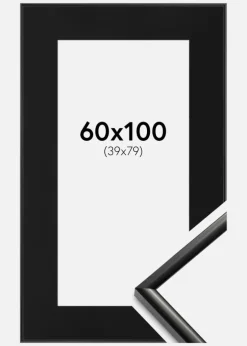 Ramme New Lifestyle Sort 60x100 cm - Passepartout Sort 40x80 cm