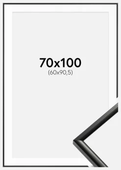 Ramme New Lifestyle Sort 70x100 cm - Passepartout Hvid 61x91,5 cm