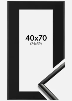 Ramme New Lifestyle Sort 40x70 cm - Passepartout Sort 25x60 cm