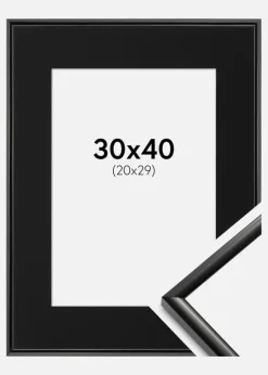 Ramme New Lifestyle Sort 30x40 cm - Passepartout Sort 21x30 cm