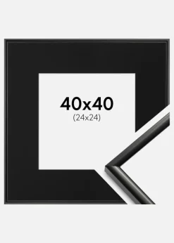 Ramme New Lifestyle Sort 40x40 cm - Passepartout Sort 25x25 cm