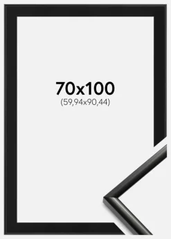 Ramme New Lifestyle Sort 70x100 cm - Passepartout Sort 24x36 inches