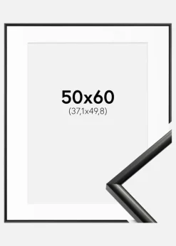 Ramme New Lifestyle Sort 50x60 cm - Passepartout Hvid 15x20 inches