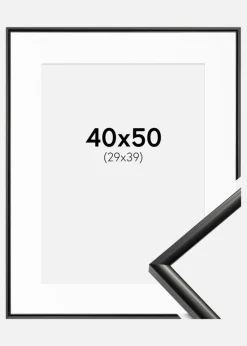 Ramme New Lifestyle Sort 40x50 cm - Passepartout Hvid 30x40 cm