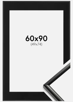 Ramme New Lifestyle Sort 60x90 cm - Passepartout Sort 50x75 cm