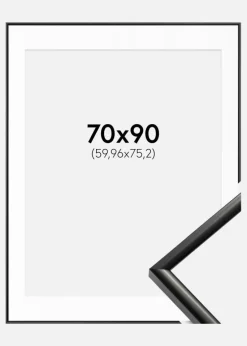 Ramme New Lifestyle Sort 70x90 cm - Passepartout Hvid 24x30 inches