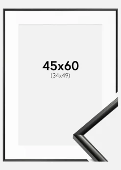 Ramme New Lifestyle Sort 45x60 cm - Passepartout Hvid 35x50 cm