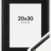 Ramme New Lifestyle Sort 20x30 cm - Passepartout Sort 15x21 cm (A5)