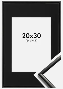 Ramme New Lifestyle Sort 20x30 cm - Passepartout Sort 15x21 cm (A5)