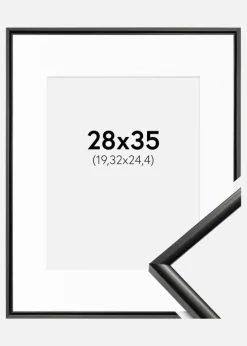 Ramme New Lifestyle Sort 28x35 cm - Passepartout Hvid 8x10 inches